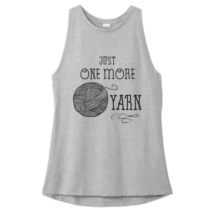 Just One More Yarn Knitting Crochet Funny Gift Ladies Tri-Blend Wicking Tank