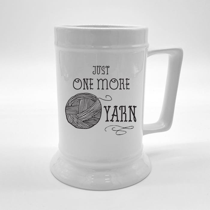 Just One More Yarn Knitting Crochet Funny Gift Front & Back Beer Stein