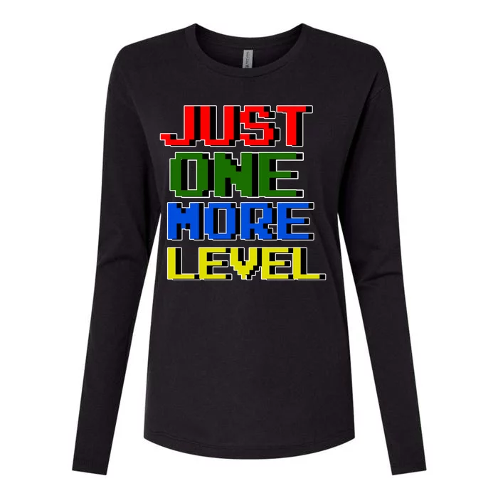 Just One More Level Funny Video Gamer Womens Cotton Relaxed Long Sleeve T-Shirt