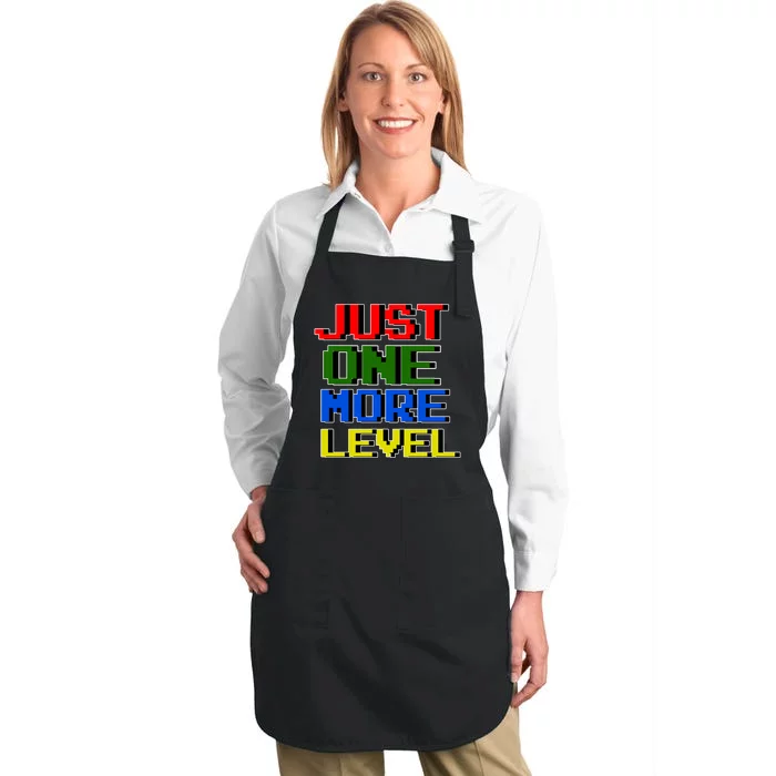 Just One More Level Funny Video Gamer Full-Length Apron With Pocket