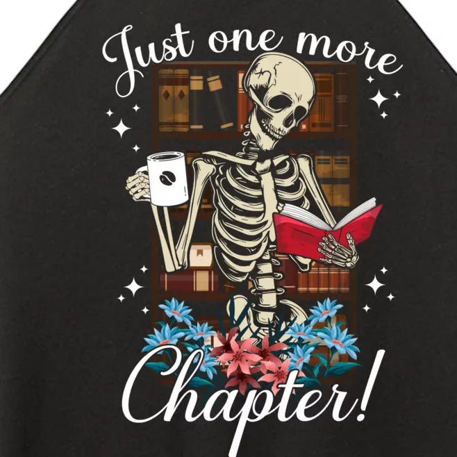 Just One More Chapter Skeleton Reading Books Coffee Funny Women’s Perfect Tri Rocker Tank