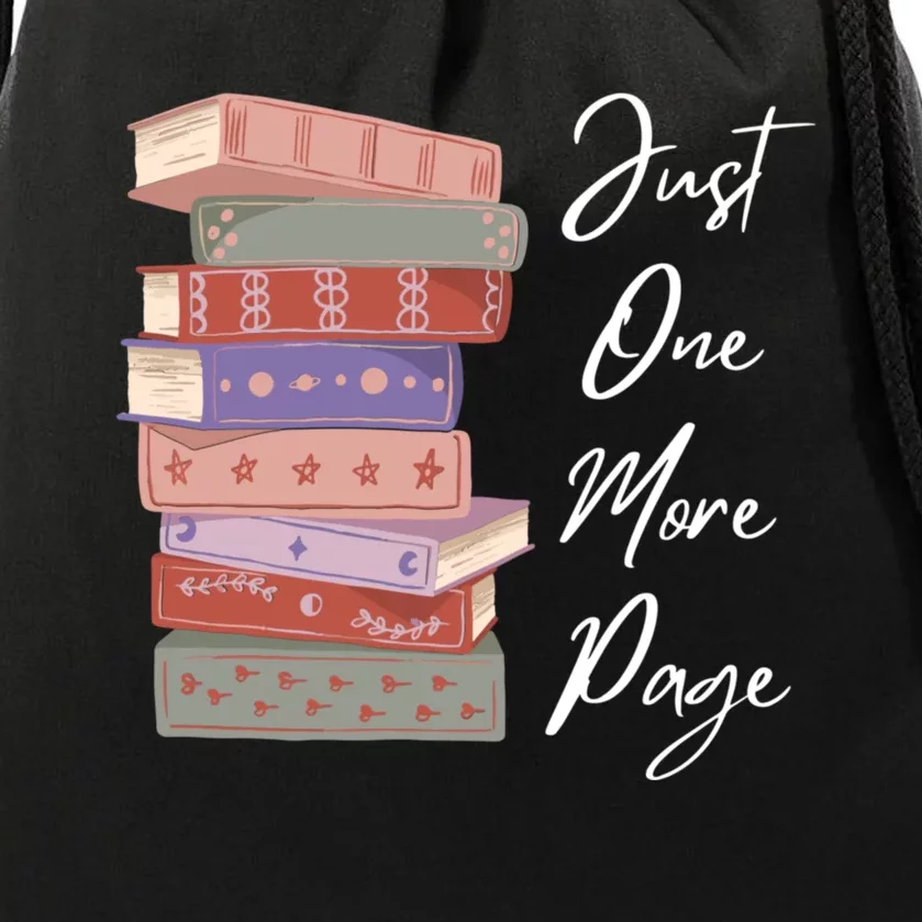 Just One More Page Book Reading Novels Funny Books Drawstring Bag