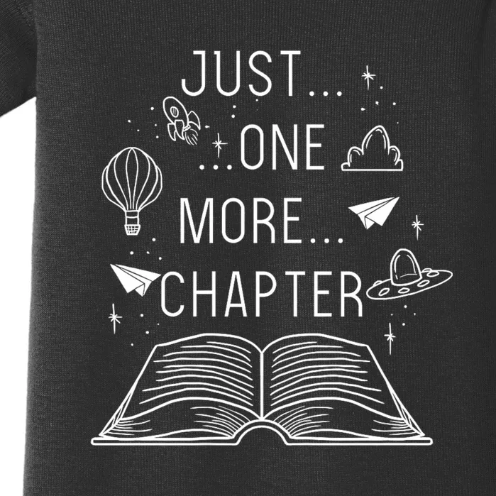 Just One More Chapter Funny Bookworm Librarian Sayings Gift Baby Bodysuit