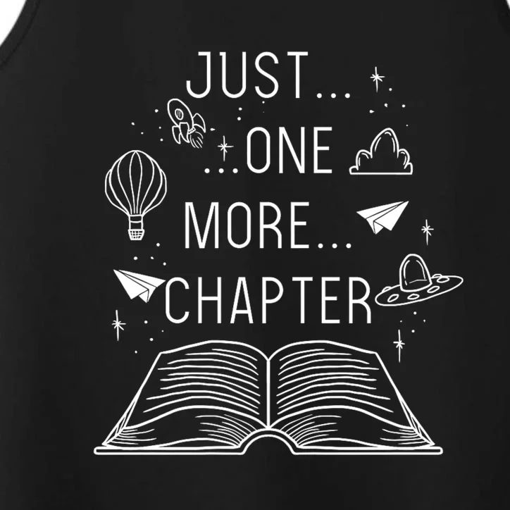 Just One More Chapter Funny Bookworm Librarian Sayings Gift Performance Tank