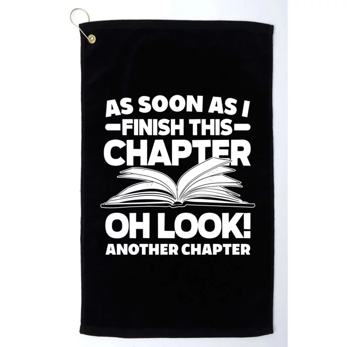 Just One More Chapter Funny Bookworm Gift Platinum Collection Golf Towel