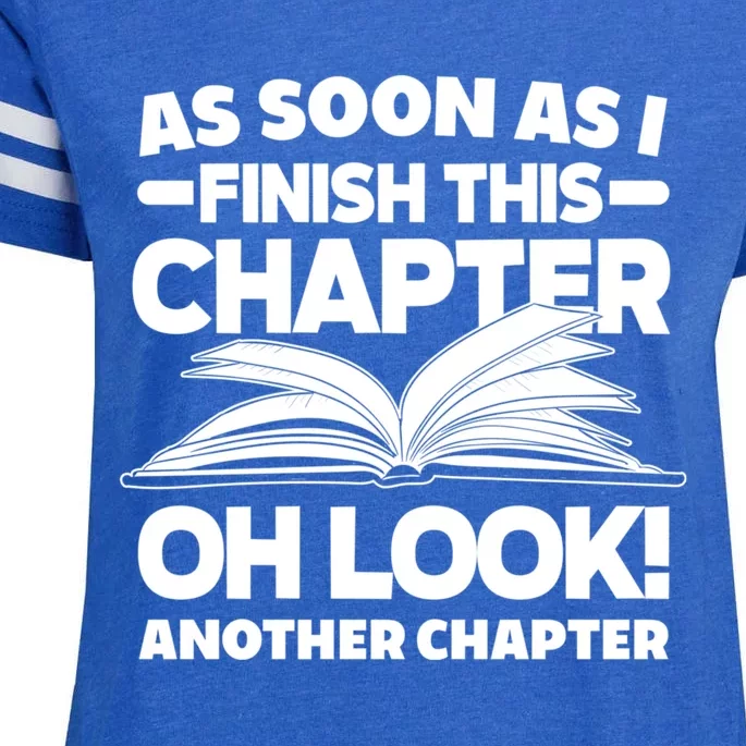 Just One More Chapter Funny Bookworm Gift Enza Ladies Jersey Football T-Shirt