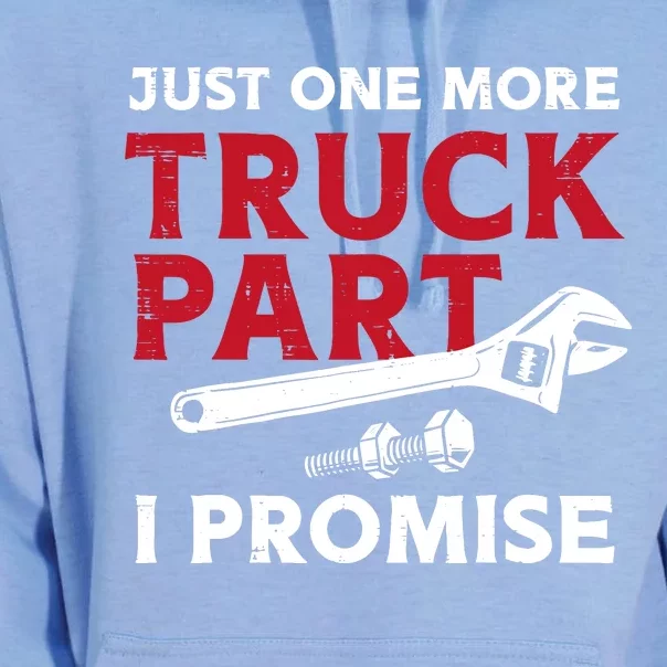 Just One More Truck Part I Promise Auto Mechanic Garage Unisex Surf Hoodie