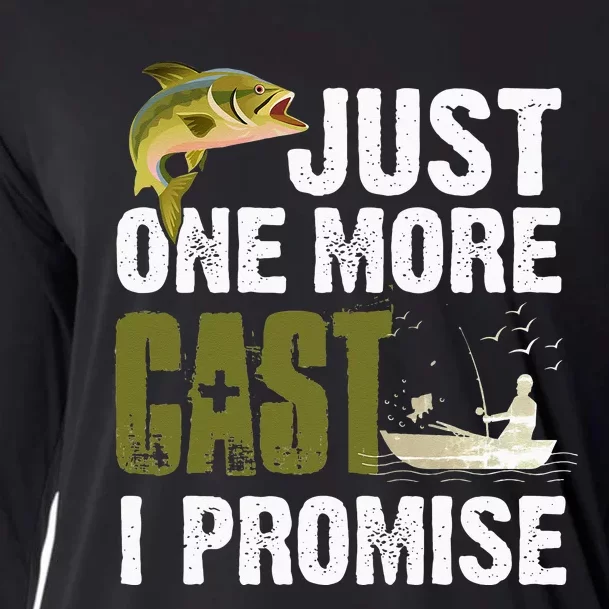 Just One More Cast I Promise Funny Fishing Cooling Performance Long Sleeve Crew