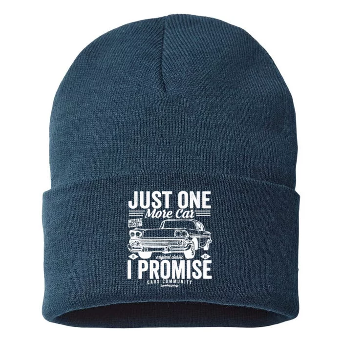 Just One More Car I Promise Funny Present For Car Sustainable Knit Beanie