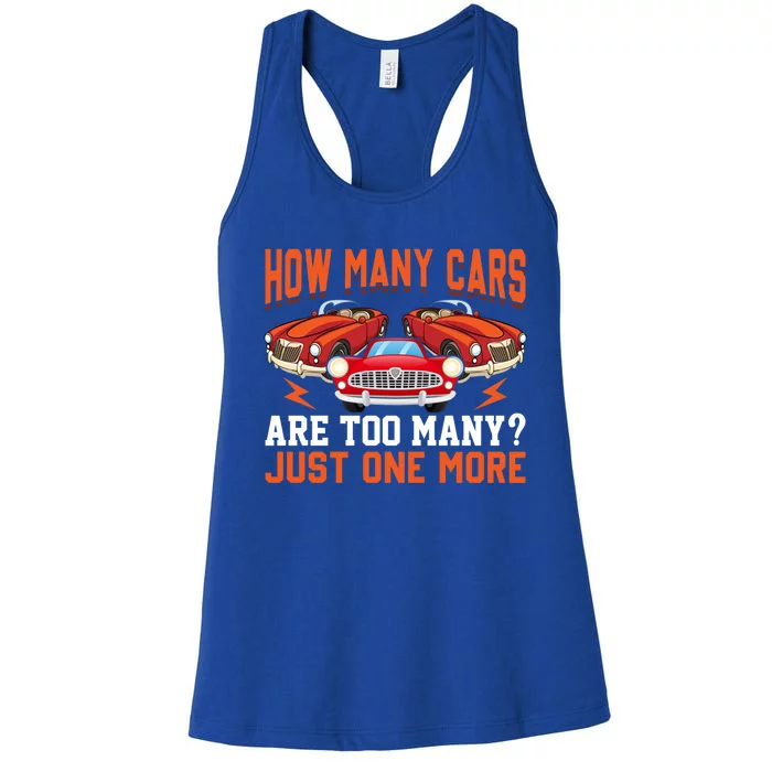 Just One More Car Vintage Classic Car Lovers Dad Grandpa Fun Cute Gift Women's Racerback Tank