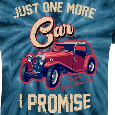 Just One More Car I Promise Vintage Classic Old Cars Kids Tie-Dye T-Shirt