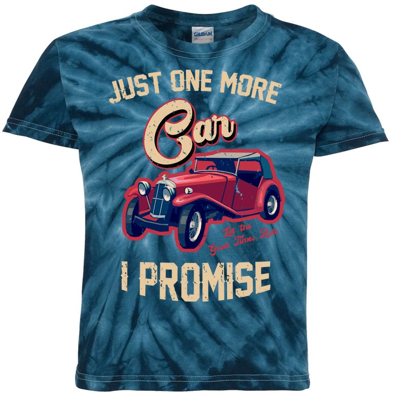 Just One More Car I Promise Vintage Classic Old Cars Kids Tie-Dye T-Shirt