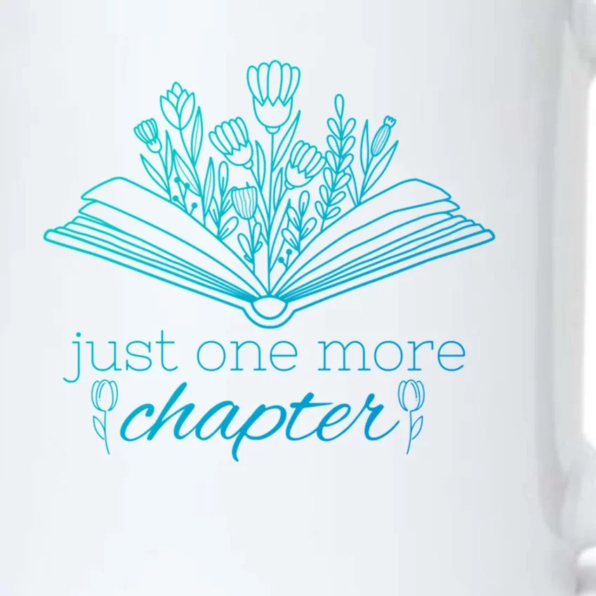 Just One More Chapter Book And Flowers Gift Black Color Changing Mug