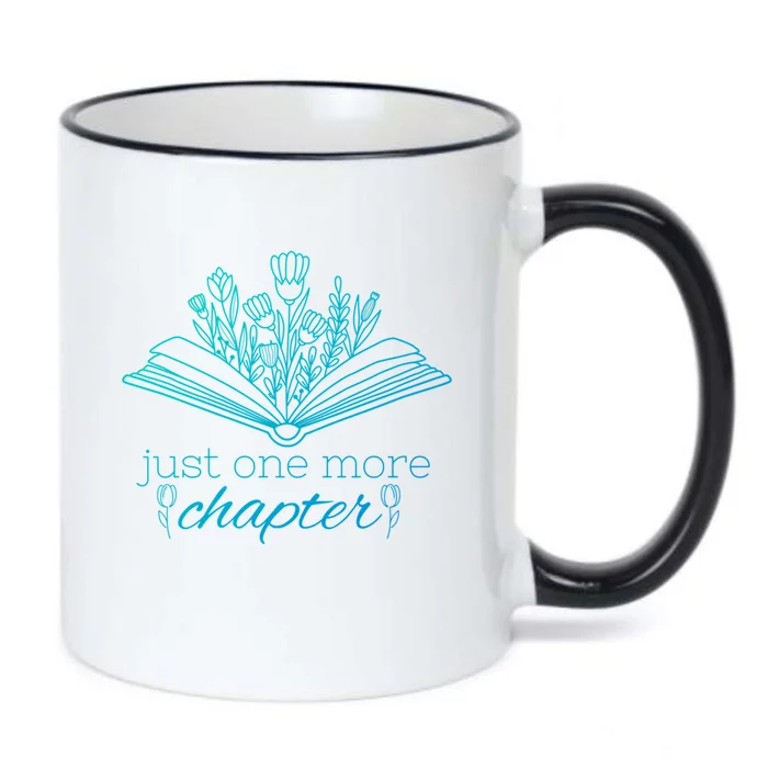 Just One More Chapter Book And Flowers Gift Black Color Changing Mug