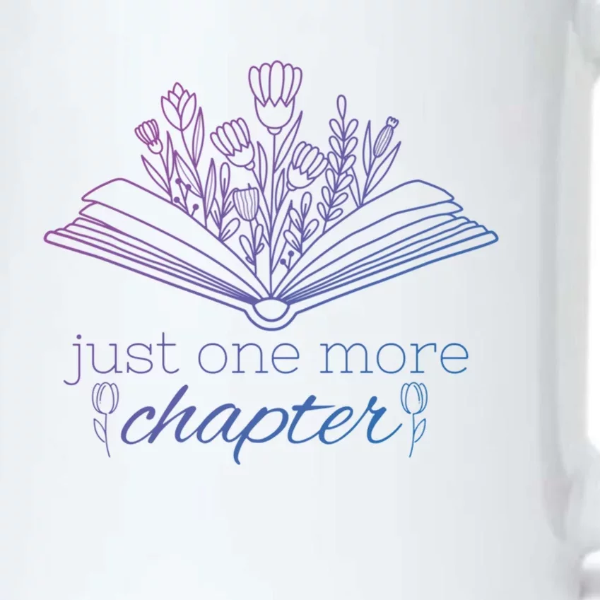 Just One More Chapter Book And Flowers Gift Black Color Changing Mug