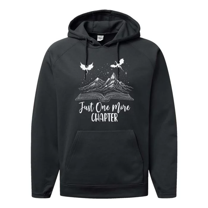 Just One More Chapter Romantasy Dragon Fantasy Romance Book Performance Fleece Hoodie