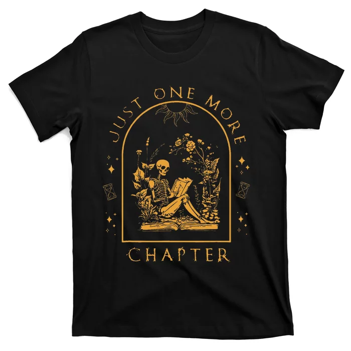 Just One More Chapter Skeleton Reading T-Shirt