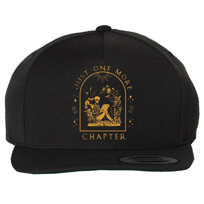 Just One More Chapter Skeleton Reading Wool Snapback Cap