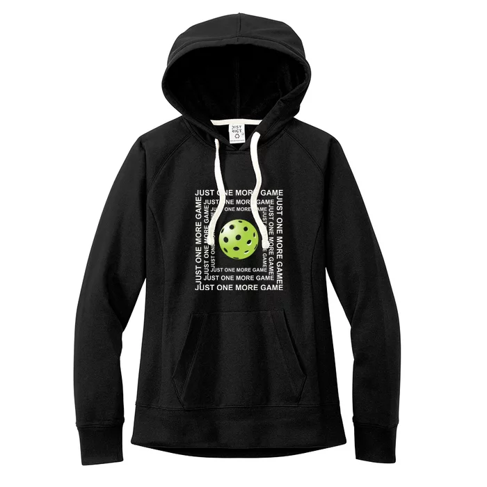 Just One More Game Square | Fun Pickleball Women's Fleece Hoodie