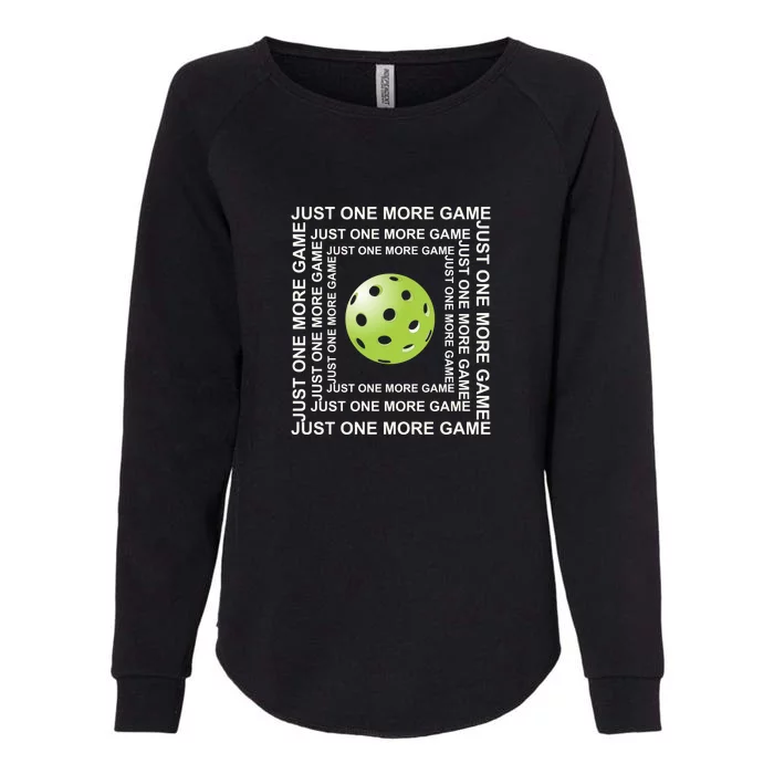 Just One More Game Square | Fun Pickleball Womens California Wash Sweatshirt