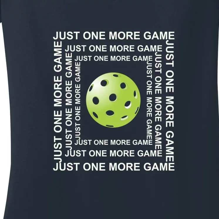 Just One More Game Square | Fun Pickleball Women's V-Neck T-Shirt