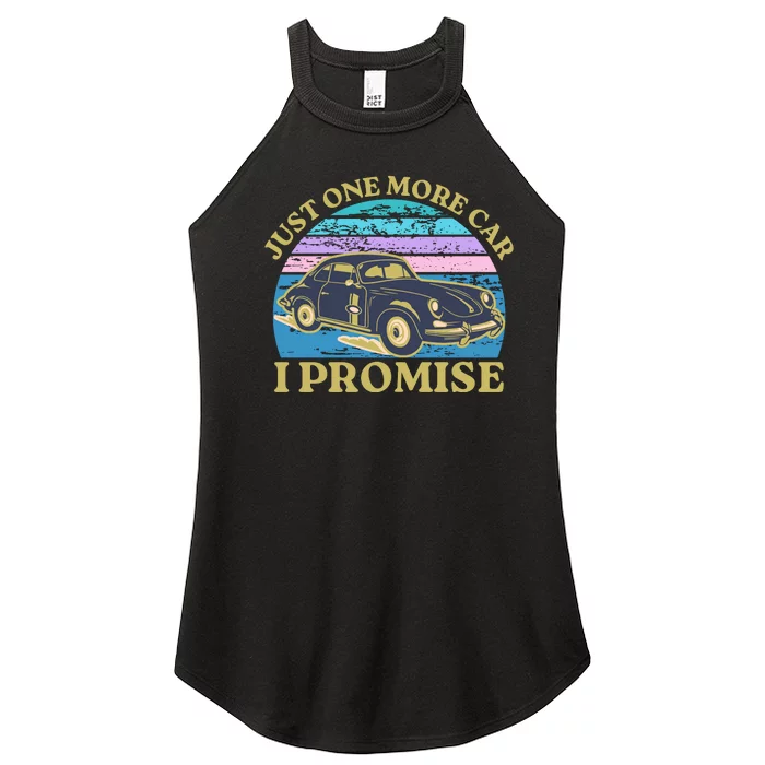 Just One More Car I Promise Funny Retro Vintage Car Lover Women’s Perfect Tri Rocker Tank