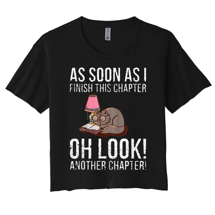 Just One More Chapter Cat 2024 Women's Crop Top Tee