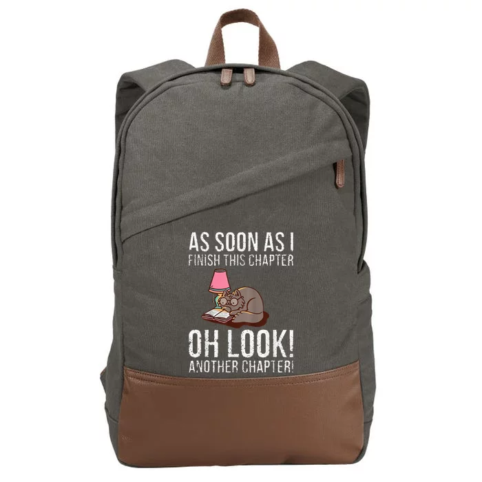 Just One More Chapter Cat 2024 Cotton Canvas Backpack