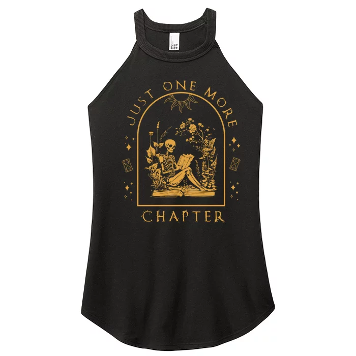 Just One More Chapter Vintage Skeleton Reading Book Reader Women’s Perfect Tri Rocker Tank