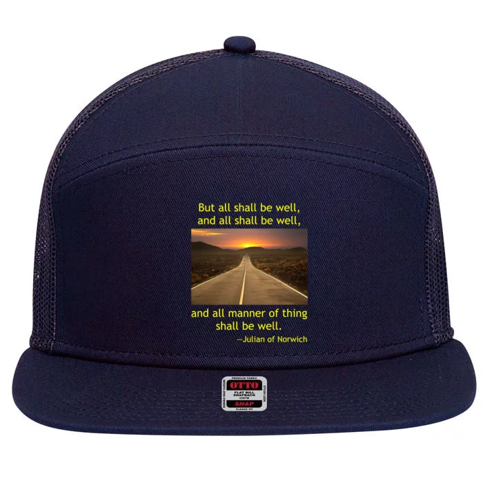 Julian Of Norwich All Shall Be Well Christian Heaven Hope 7 Panel Mesh Trucker Snapback Hat