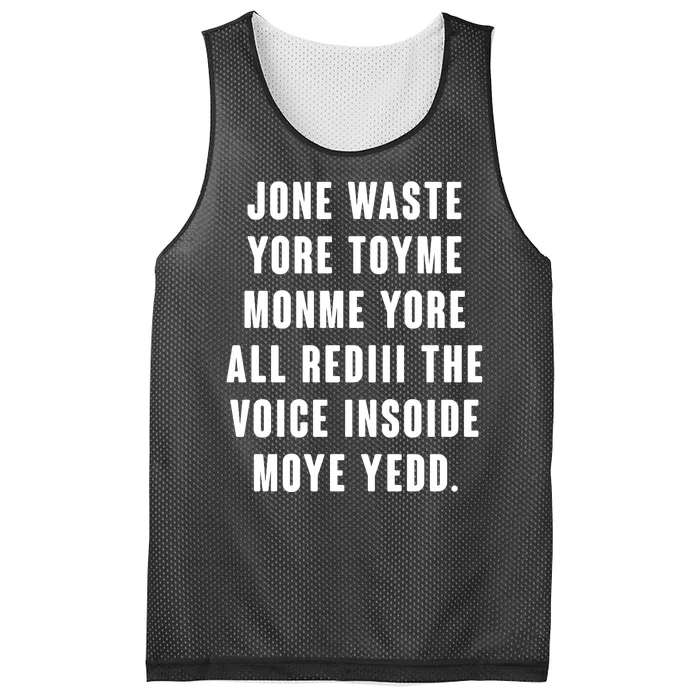 Jone Waste Yore Toye Monme Meme Mesh Reversible Basketball Jersey Tank