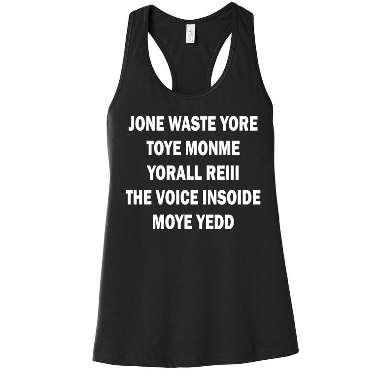 Jone Waste Yore Toye Monme Yorall RedIII Women's Racerback Tank