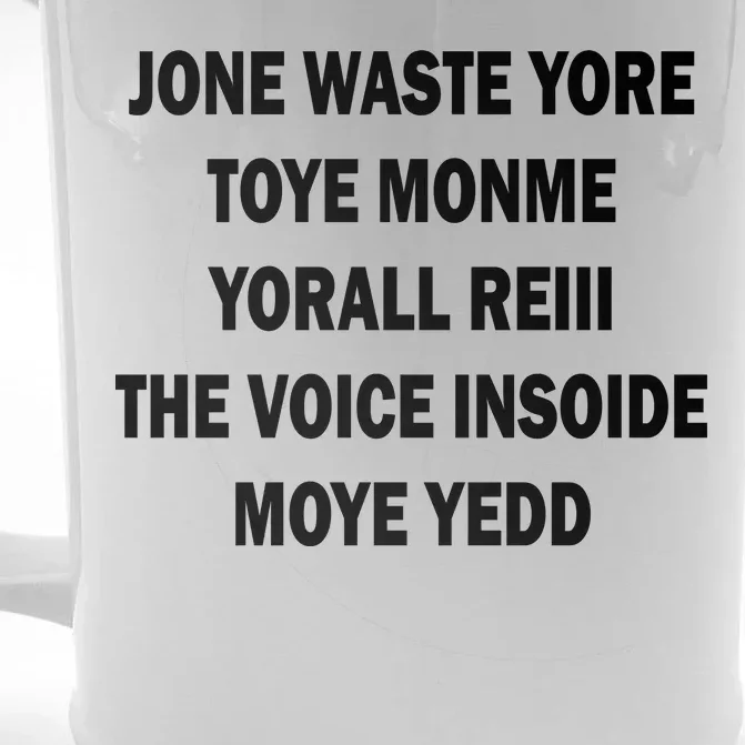 Jone Waste Yore Toye Monme Yorall RedIII Front & Back Beer Stein