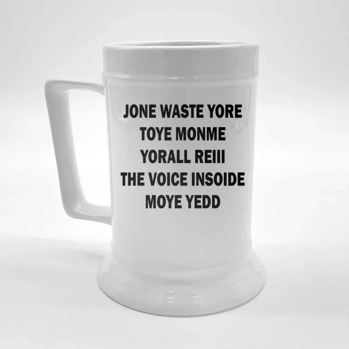 Jone Waste Yore Toye Monme Yorall RedIII Front & Back Beer Stein