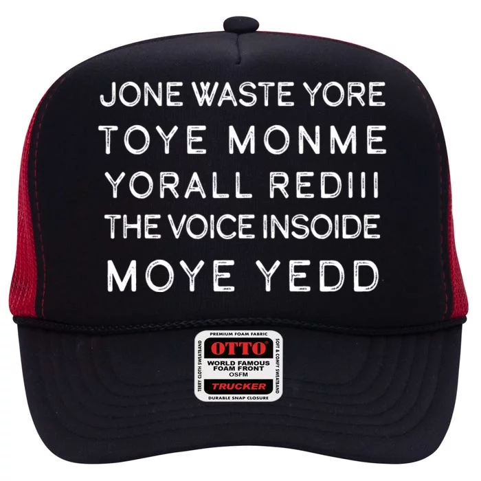 Jone Waste Yore Toye Monme Yorall RedIII Funny High Crown Mesh Trucker Hat