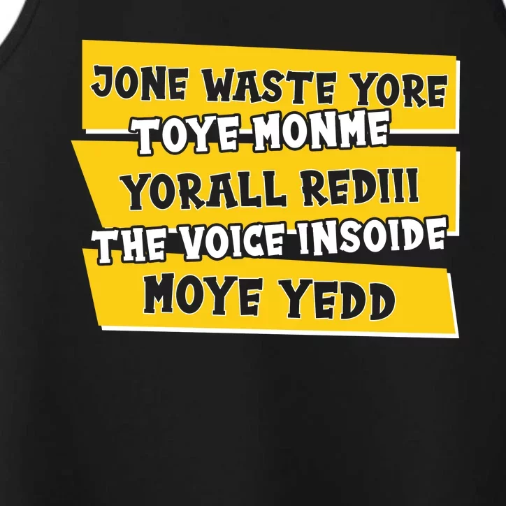 Jone Waste Yore Toye Monme Yorall Rediii The Voice InSoide Moye Yedd Performance Tank