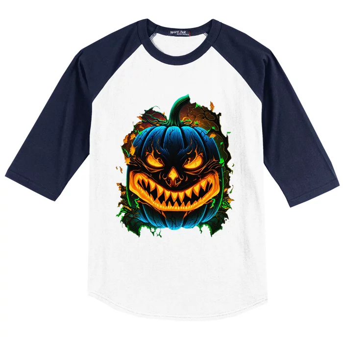 Jack O’Lantern Pumpkin Spooky Td Baseball Sleeve Shirt