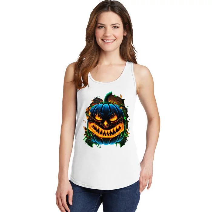 Jack O’Lantern Pumpkin Spooky Td Ladies Essential Tank