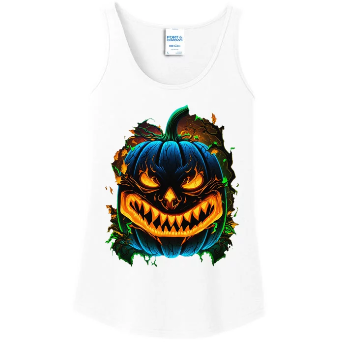 Jack O’Lantern Pumpkin Spooky Td Ladies Essential Tank