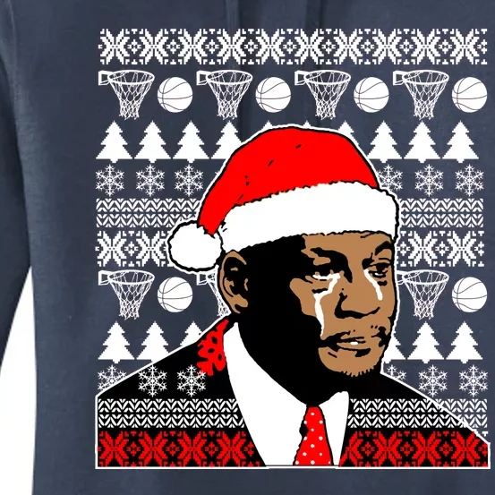 Jordan Crying Meme Ugly Christmas Sweater Design Women's Pullover Hoodie