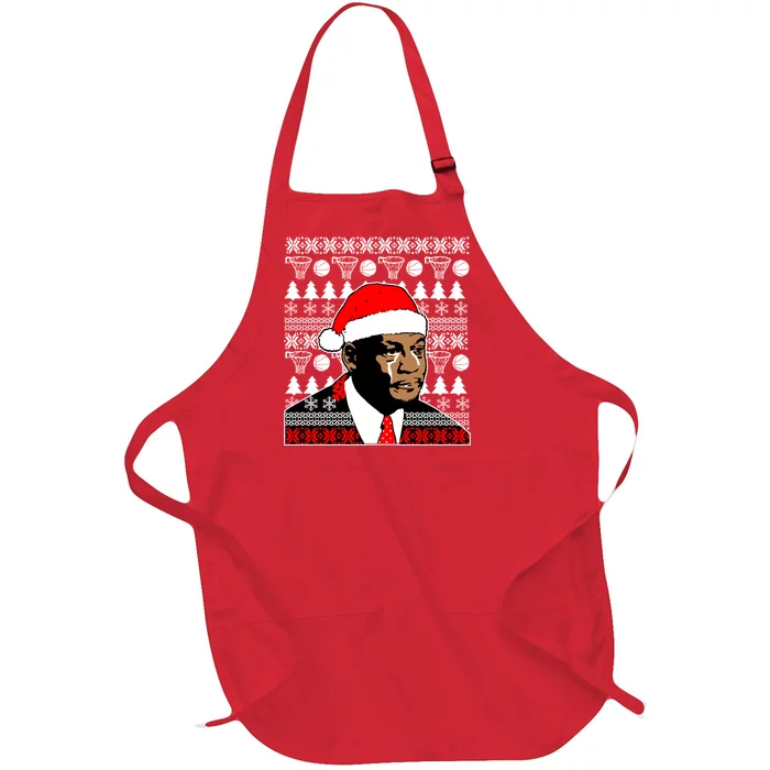 Jordan Crying Meme Ugly Christmas Sweater Design Full-Length Apron With Pocket