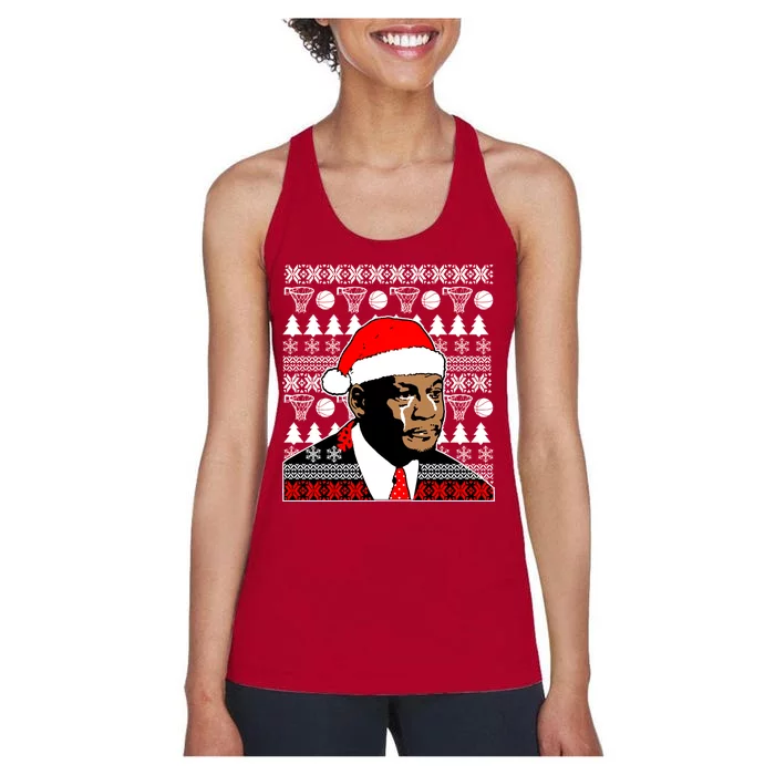 Jordan Crying Meme Ugly Christmas Sweater Design Women's Racerback Tank