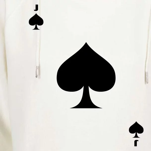 Jack Of Spades Playing Card Spades Poker Bridge Player Costume Womens Funnel Neck Pullover Hood