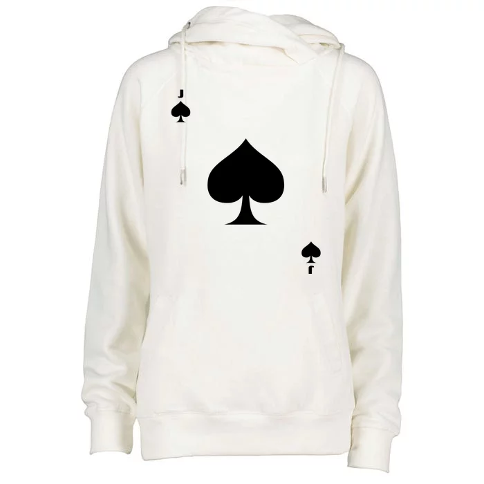 Jack Of Spades Playing Card Spades Poker Bridge Player Costume Womens Funnel Neck Pullover Hood