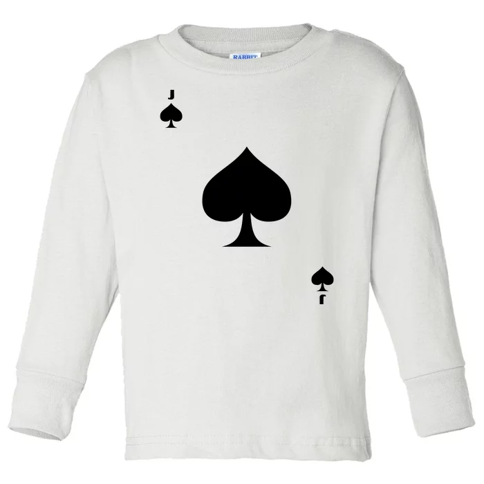 Jack Of Spades Playing Card Spades Poker Bridge Player Costume Toddler Long Sleeve Shirt