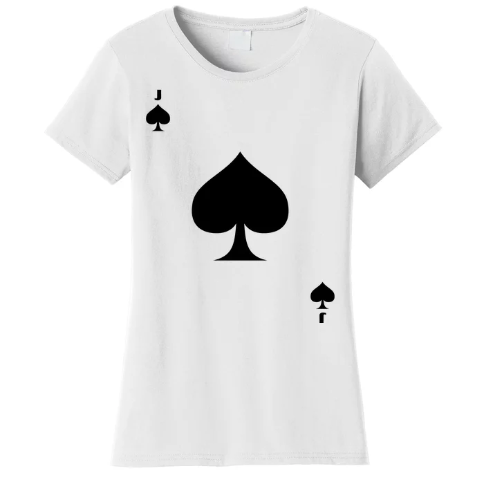 Jack Of Spades Playing Card Spades Poker Bridge Player Costume Women's T-Shirt