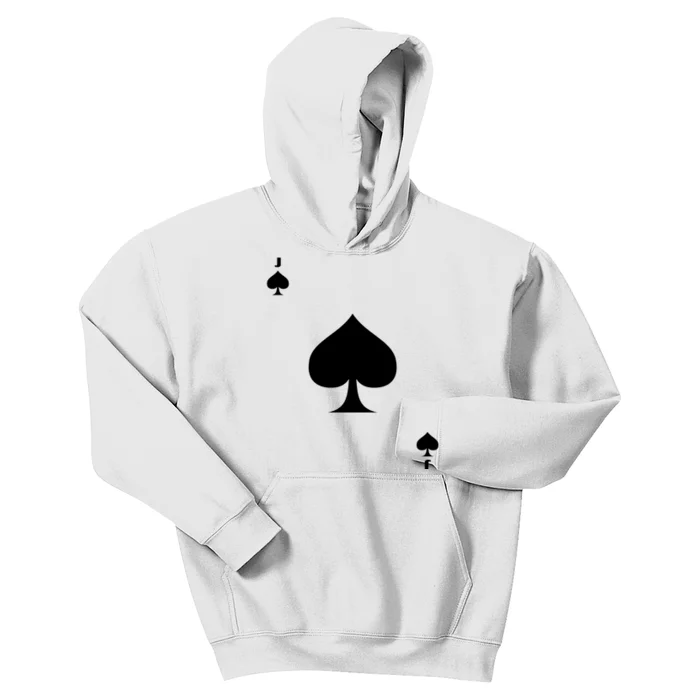 Jack Of Spades Playing Card Spades Poker Bridge Player Costume Kids Hoodie