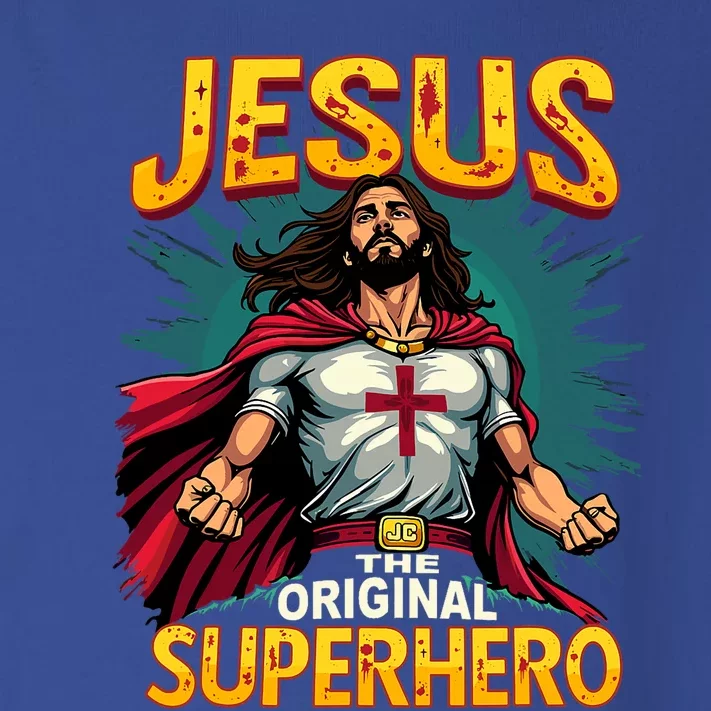 Jesus Original Superhero Comic Style Funny Christian Toddler Long Sleeve Shirt