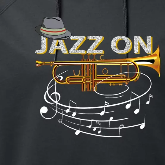 Jazz On Trumpet Player Blues Music Lovers Jazz Band Performance Fleece Hoodie