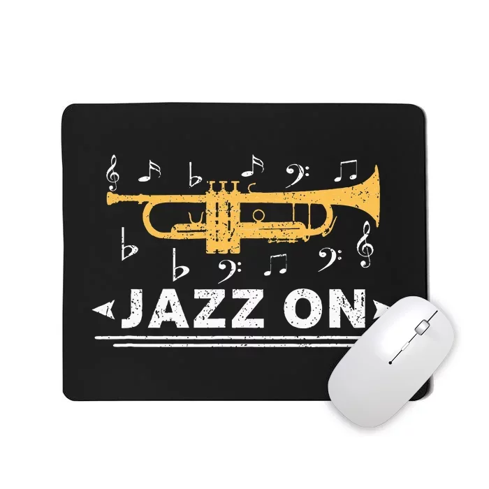 Jazz On Trumpet Player Blues Music Lovers Retro Smooth Jazz Mousepad